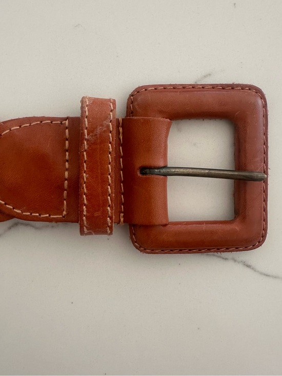 Vintage Western Style Braided Belt with Covered Buckle Light Brown Small main image 7